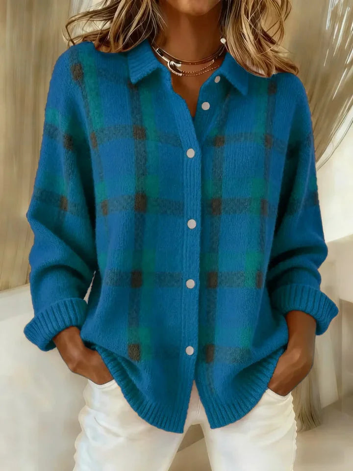 Céline | Plaid Knit Button Shirt