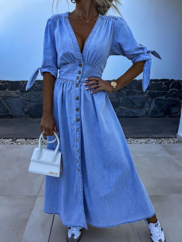 Eliza - Denim Maxi Dress