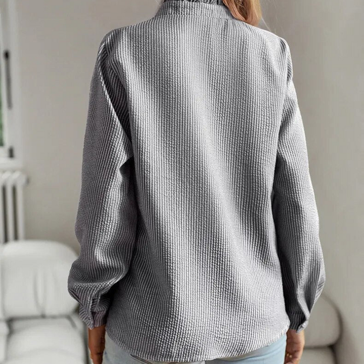 Camila | Elegant Ruffle Button Blouse