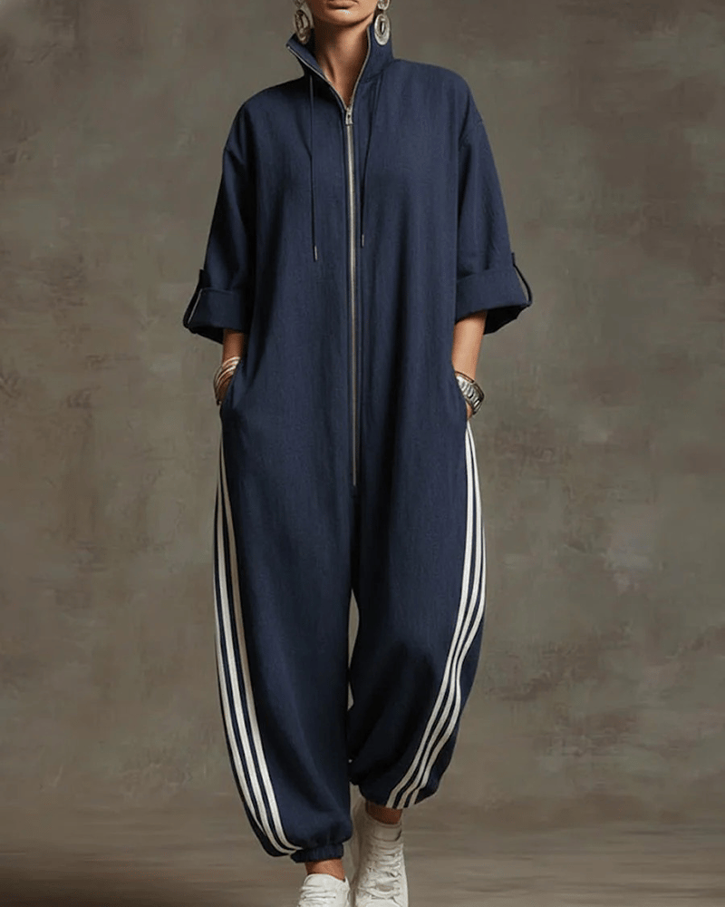 Leonora | Striped Tracksuit with Zipper
