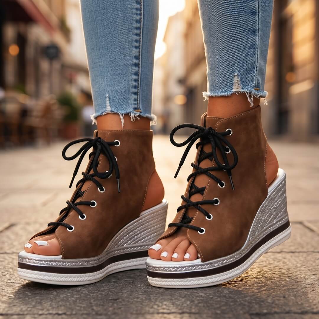 Brielle | Lace-Up Wedge Sandals