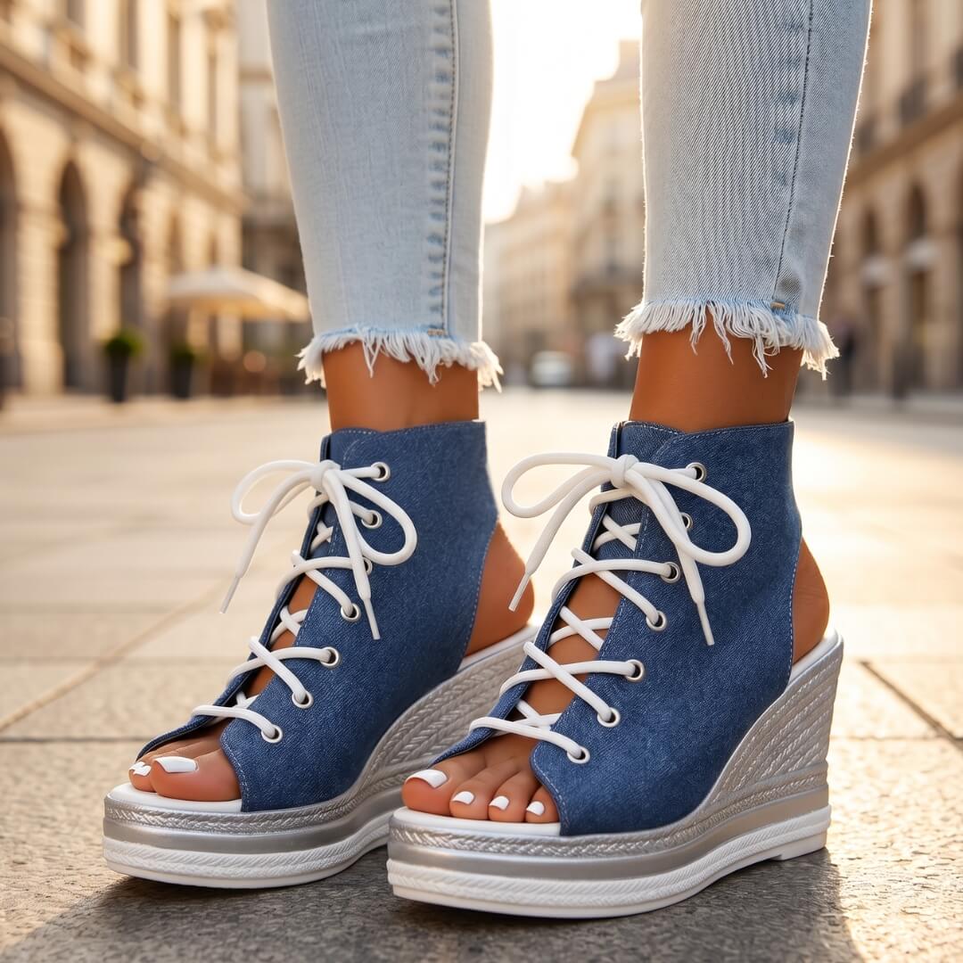 Brielle | Lace-Up Wedge Sandals