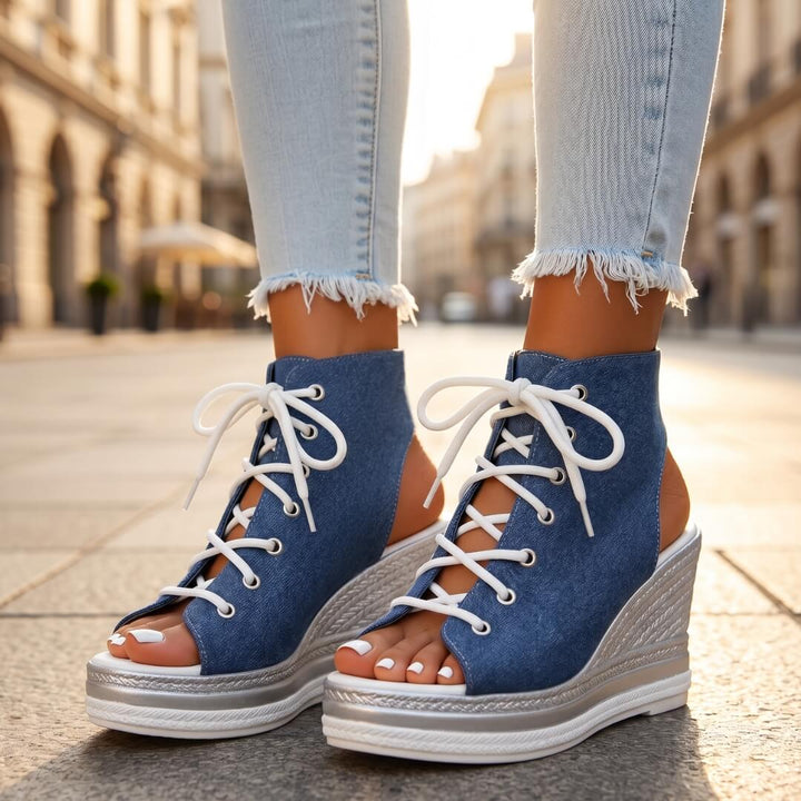 Brielle | Lace-Up Wedge Sandals