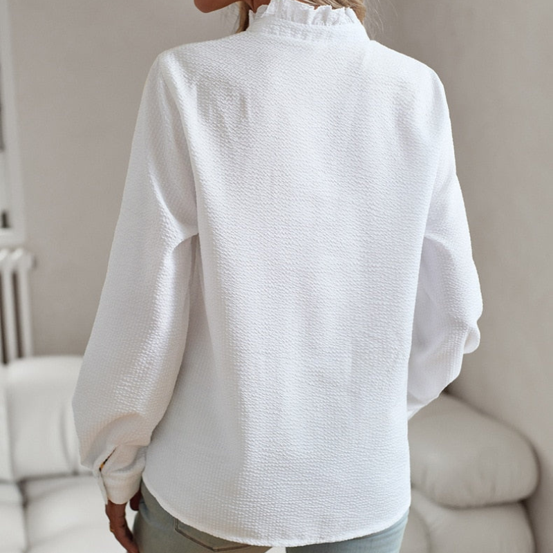 Camila | Elegant Ruffle Button Blouse