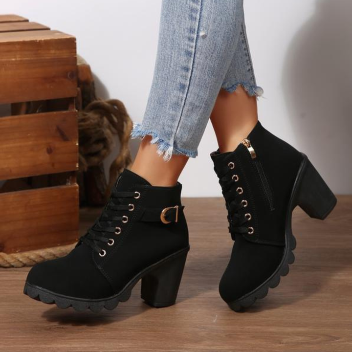 Aeliana | Chunky Buckle Ankle Boots