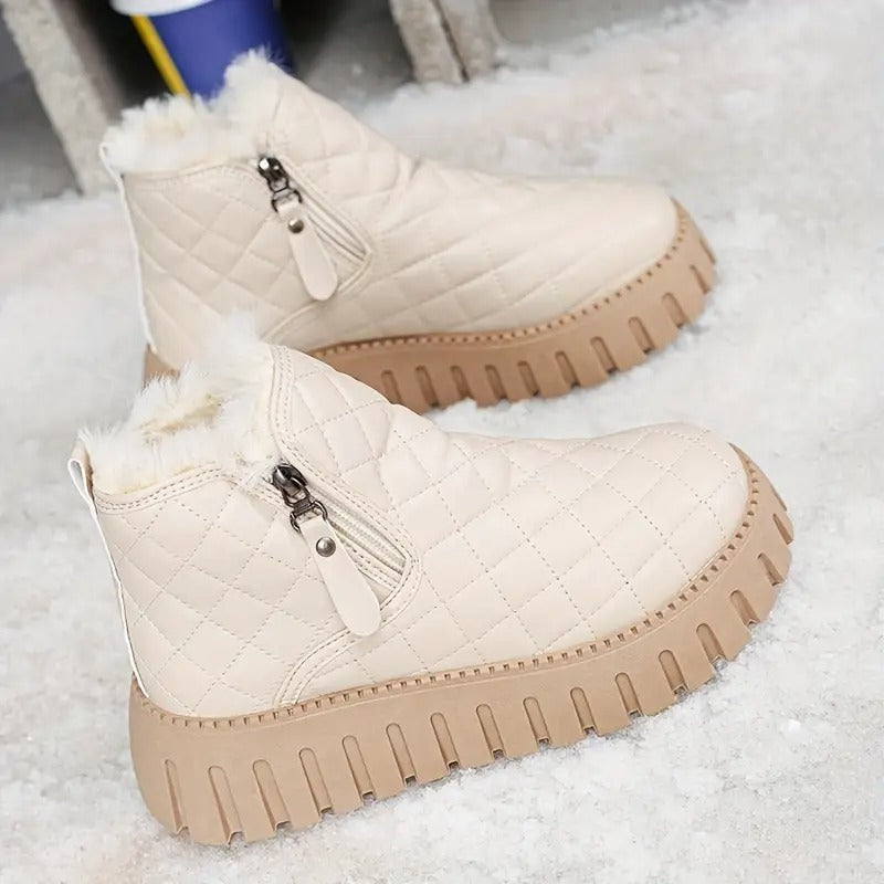 Riviana - Women's leather winter boots with orthopedic support