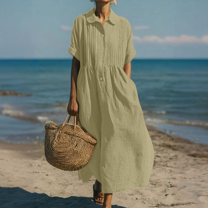Geneviève | Elegant Cotton Shirt Dress