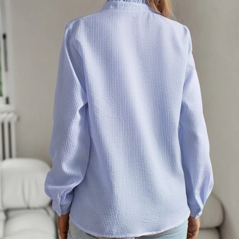 Camila | Elegant Ruffle Button Blouse