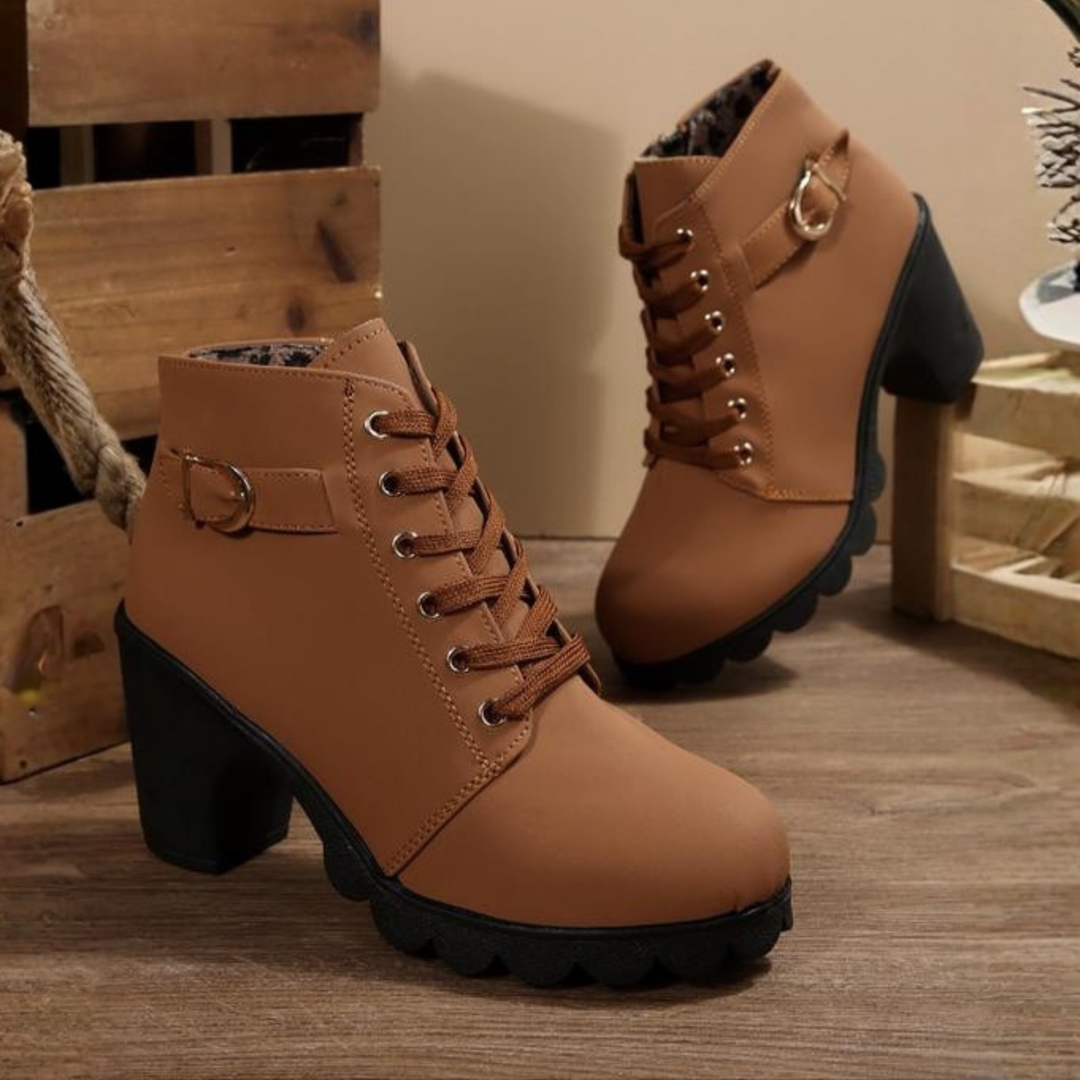 Aeliana | Chunky Buckle Ankle Boots