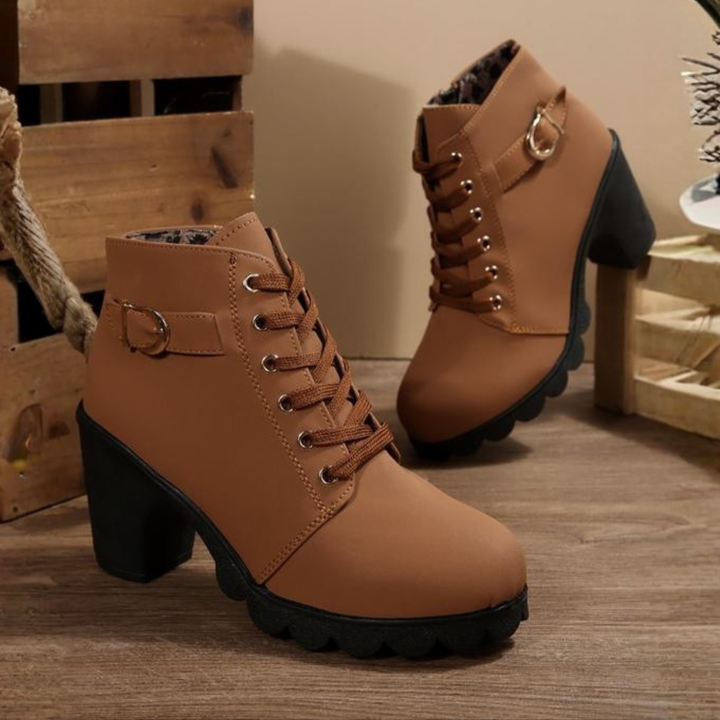 Aeliana | Chunky Buckle Ankle Boots