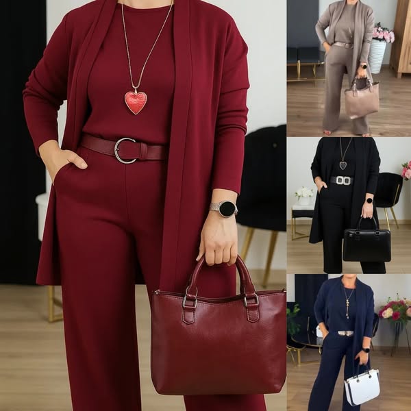 Elisa | Elegant Three-Piece Cardigan Set