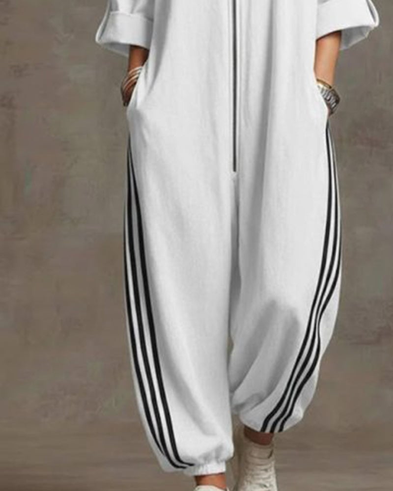 Leonora | Striped Tracksuit with Zipper