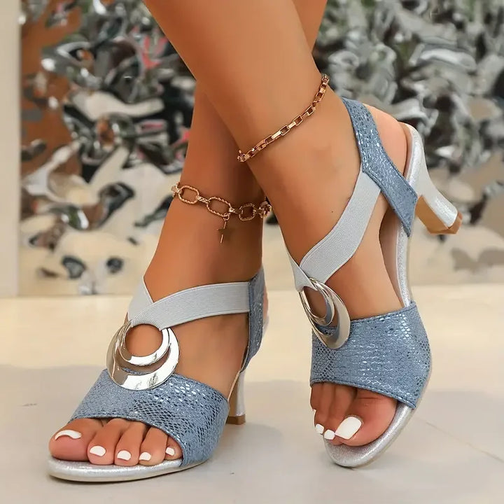 Still Bloom | Elegant Buckle Heel Sandals