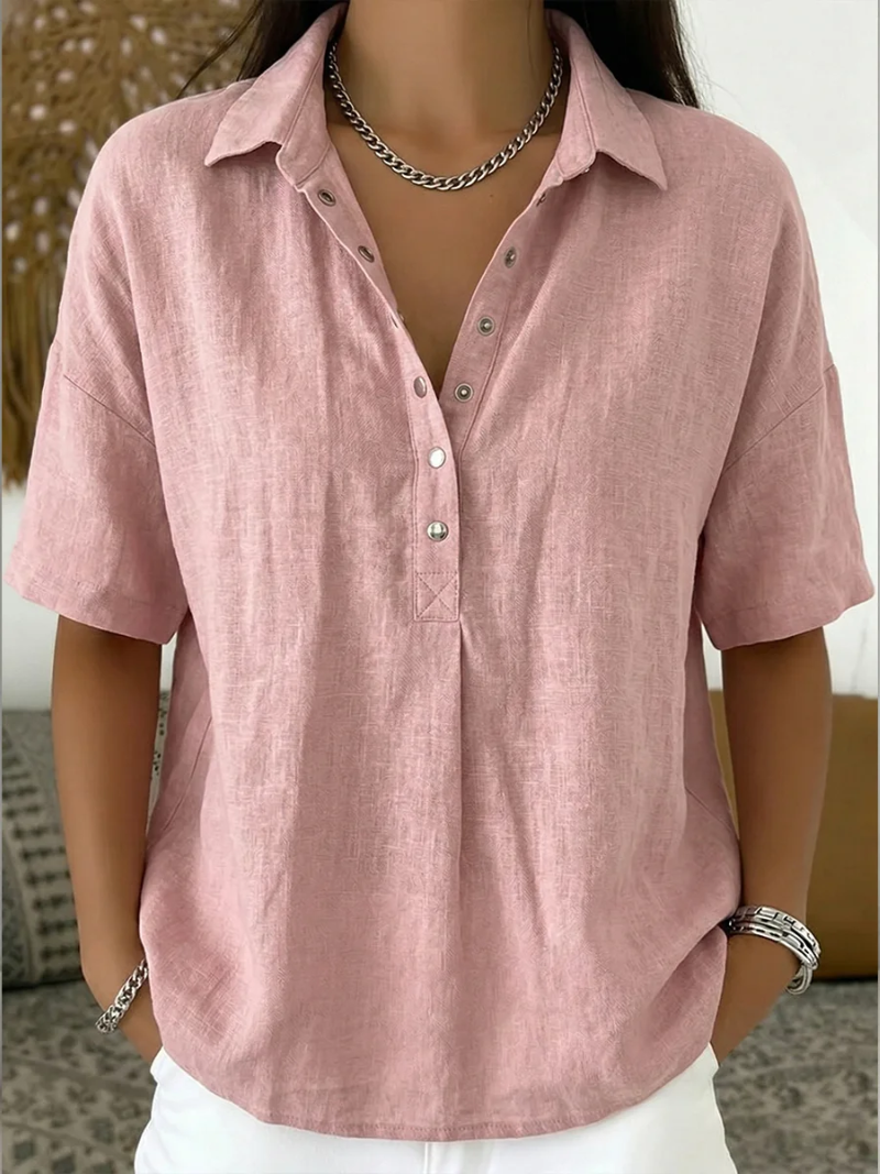 Hilary | Blouse with Collar and Button