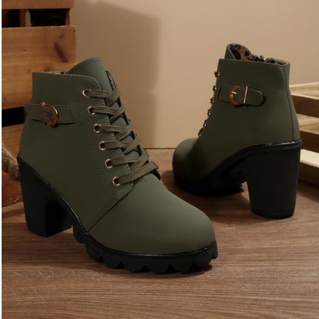 Aeliana | Chunky Buckle Ankle Boots