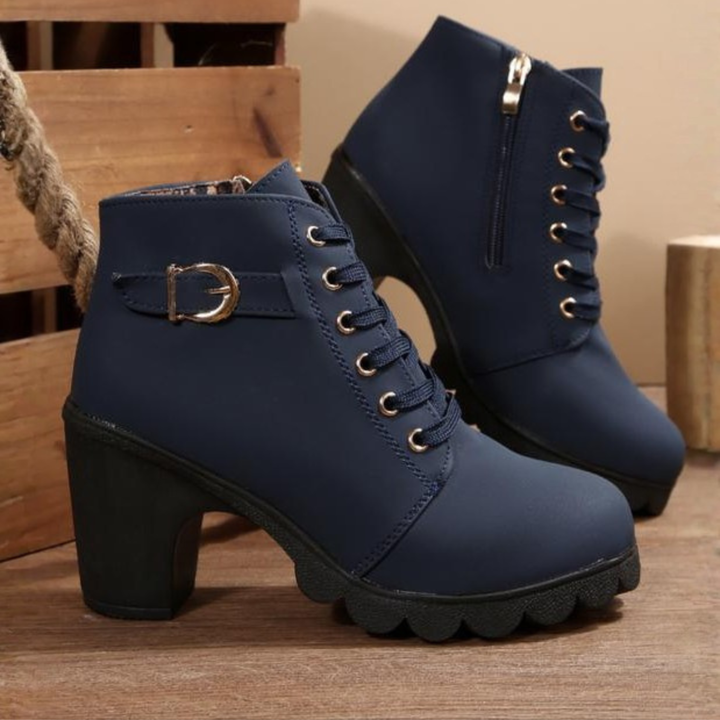 Aeliana | Chunky Buckle Ankle Boots