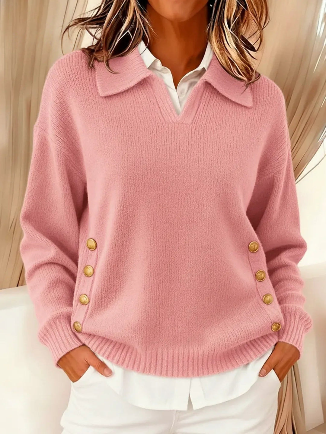 Abigail | Button Detail Knit Sweater