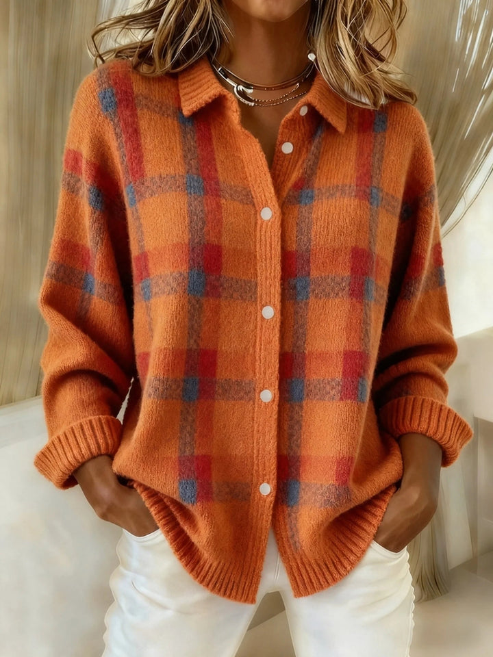 Céline | Plaid Knit Button Shirt