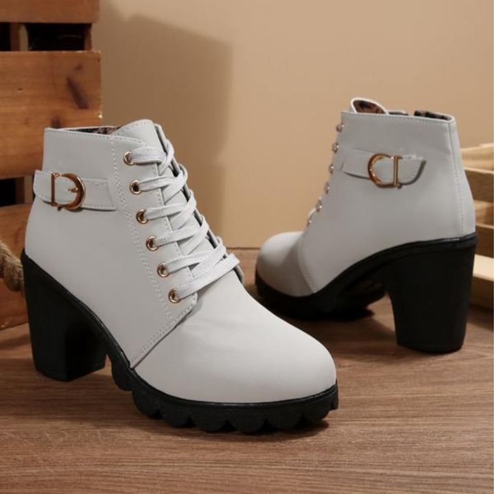Aeliana | Chunky Buckle Ankle Boots