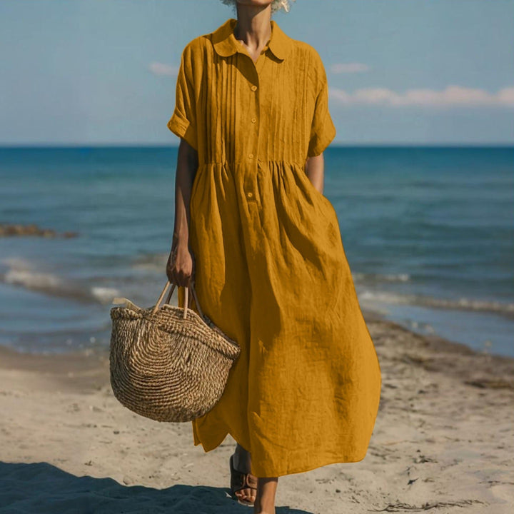Geneviève | Elegant Cotton Shirt Dress