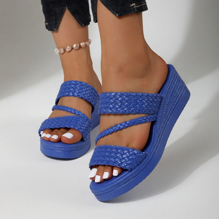Aurelynn | Colorful Braided Wedge Mules