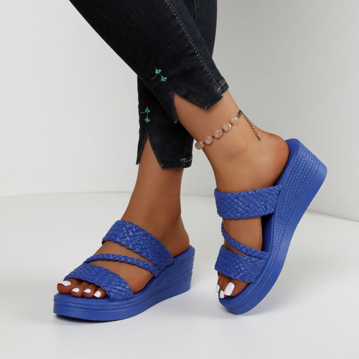 Aurelynn | Colorful Braided Wedge Mules