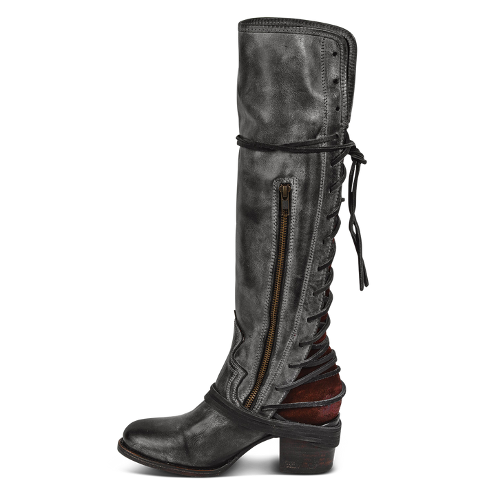 Vespera | Vintage Lace-Up Knee Boots