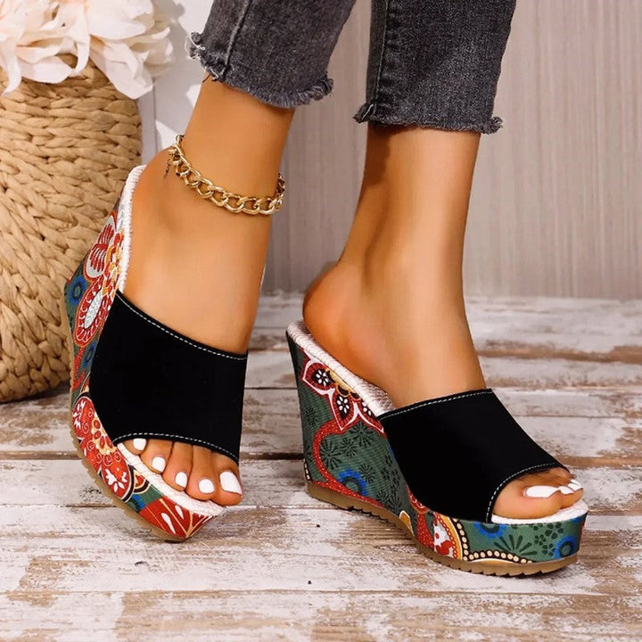 Amélie | Velvet Boho Wedge Sandals