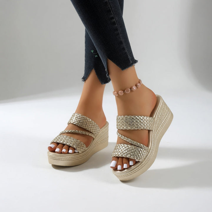 Aurelynn | Colorful Braided Wedge Mules