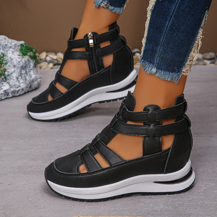 Avery | Side Zip Wedge Comfort Sandals