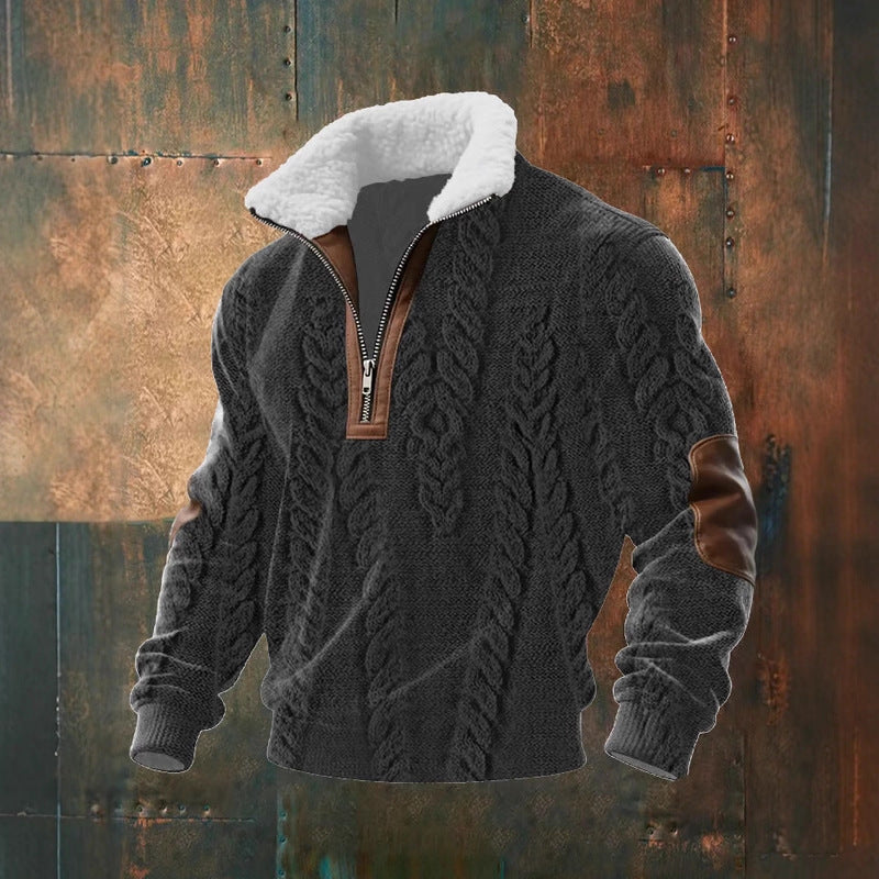 Lucien | Quilted Half-Zip Sweater