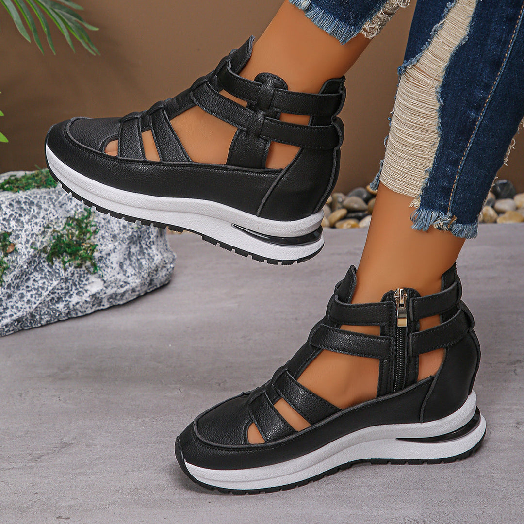 Avery | Side Zip Wedge Comfort Sandals