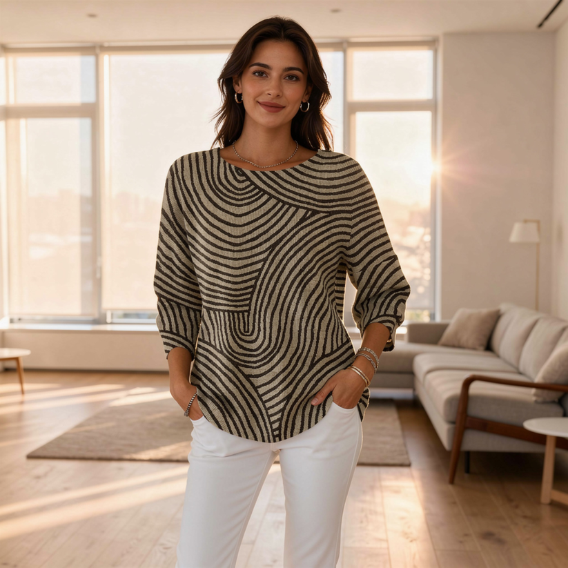 Elodie | Modern Pattern Knit Top