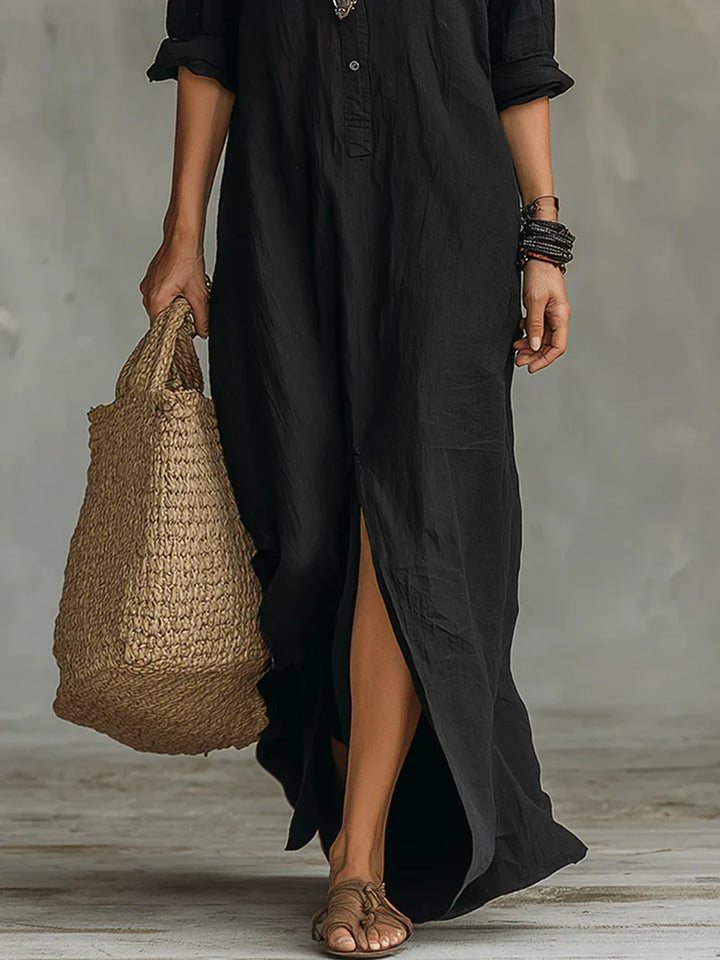Evelina | Effortless Maxi Shirt Dress