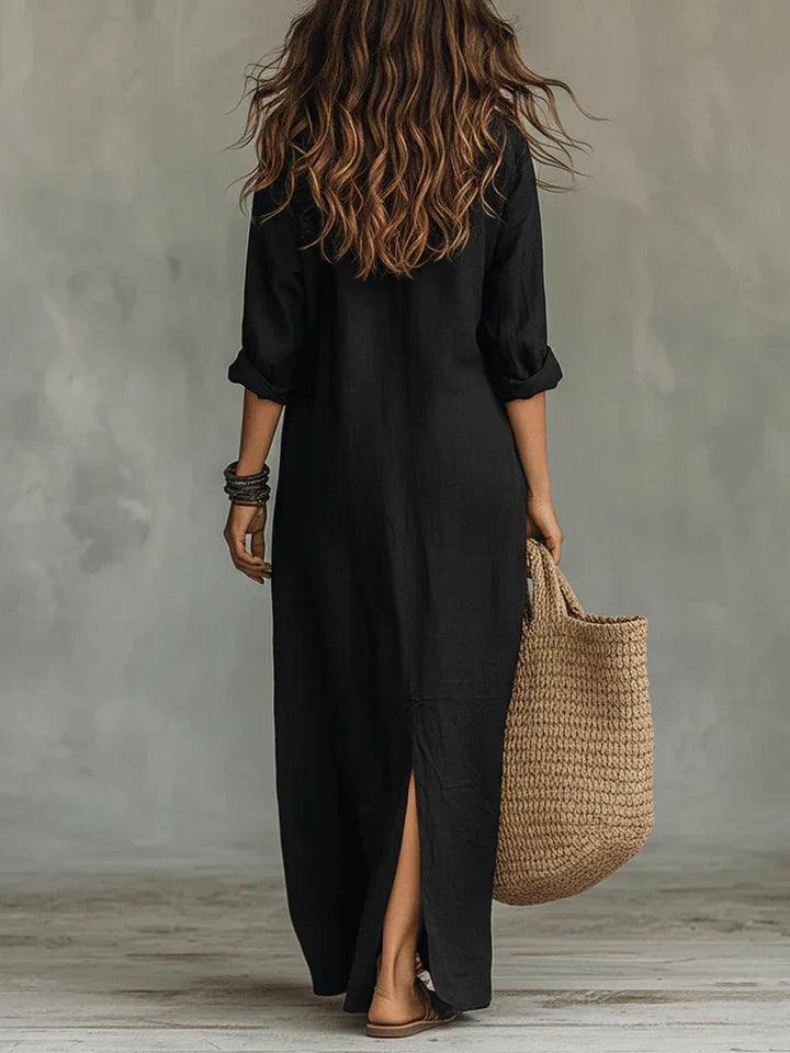 Evelina | Effortless Maxi Shirt Dress