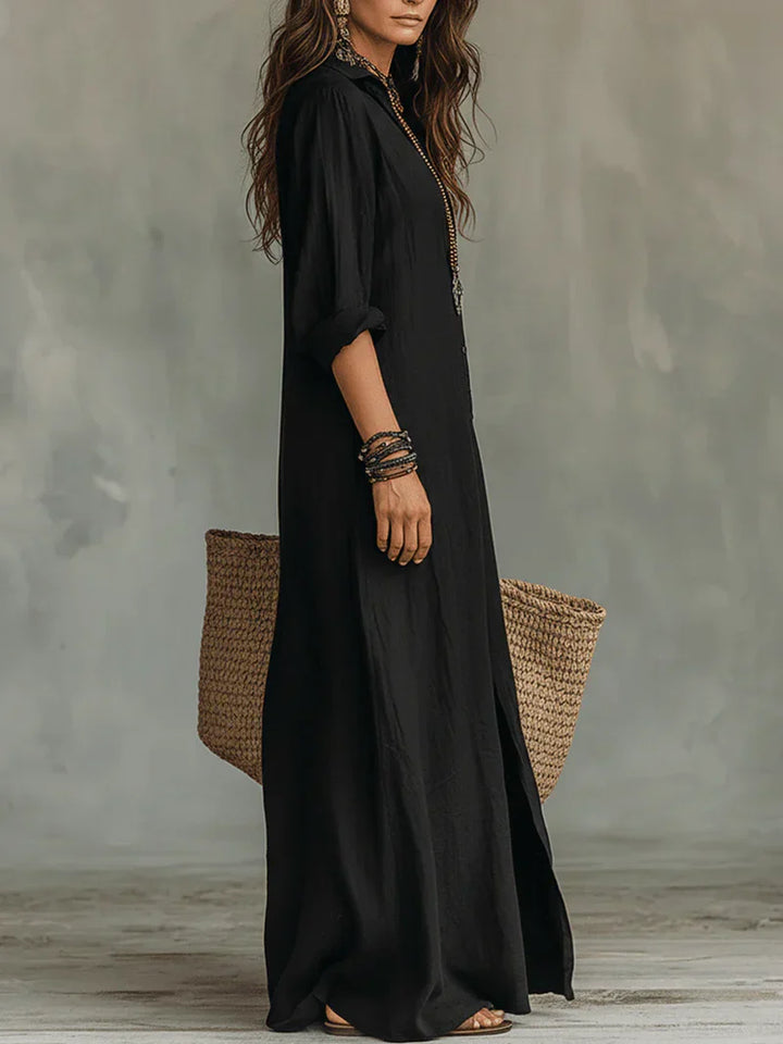 Evelina | Effortless Maxi Shirt Dress
