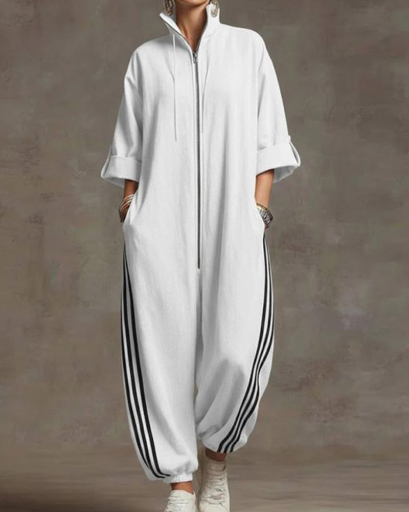 Leonora | Striped Tracksuit with Zipper