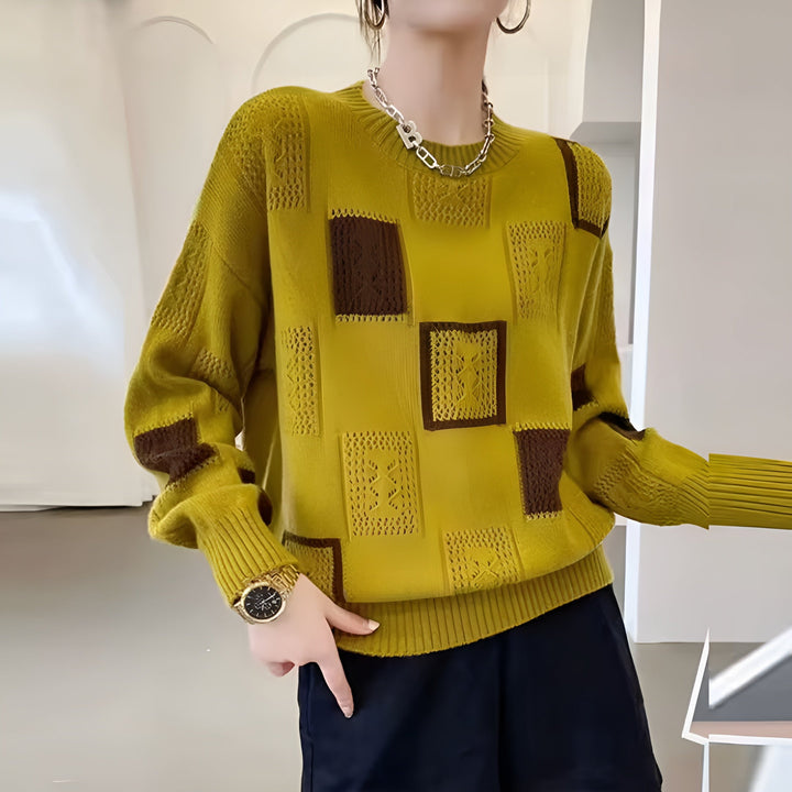Britt | Refined Patchwork Knit Sweater