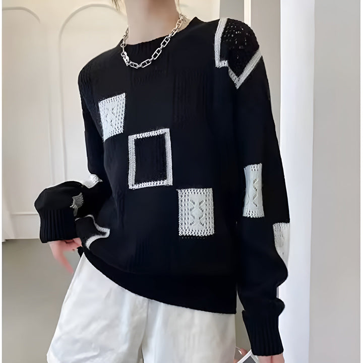 Britt | Refined Patchwork Knit Sweater