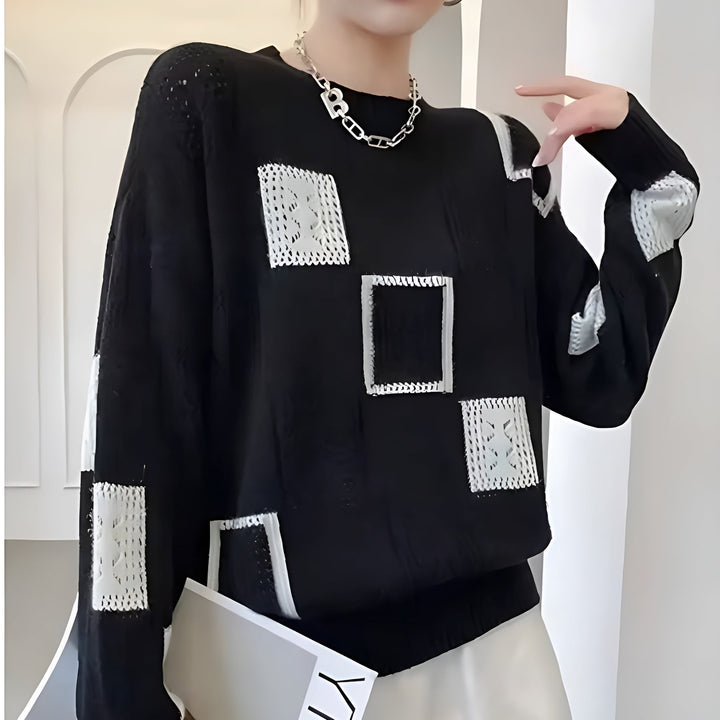 Britt | Refined Patchwork Knit Sweater