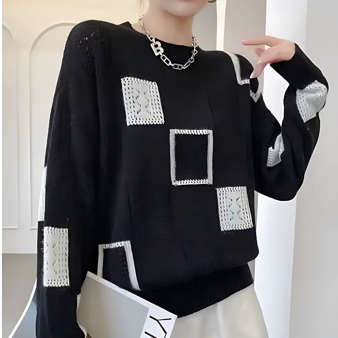 Alexa | Elegant Patchwork Knit Sweater