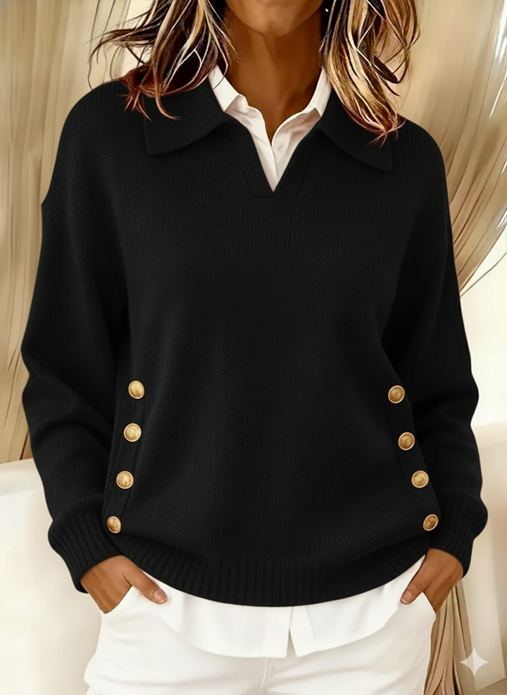 Abigail | Button Detail Knit Sweater