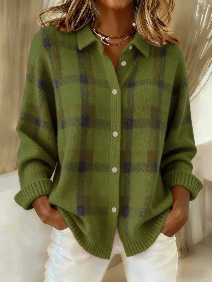 Céline | Plaid Knit Button Shirt