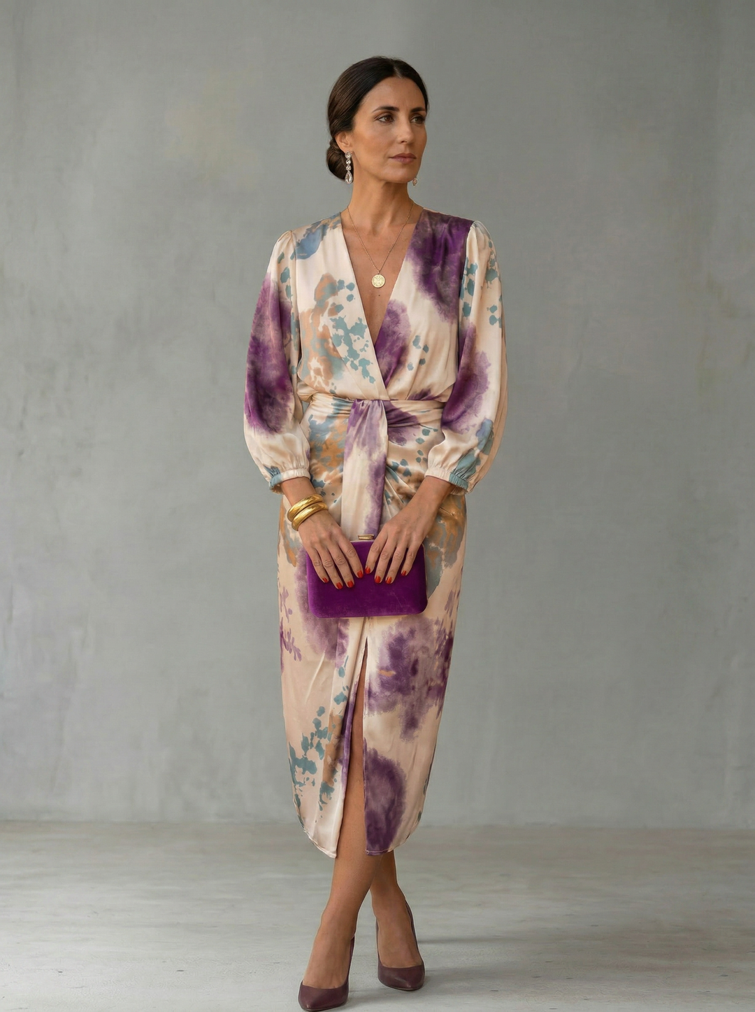 Isabelle | Elegant V-Neck Wrap Dress