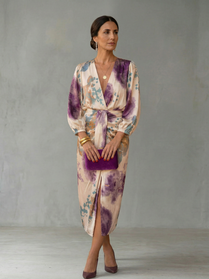 Isabelle | Elegant V-Neck Wrap Dress
