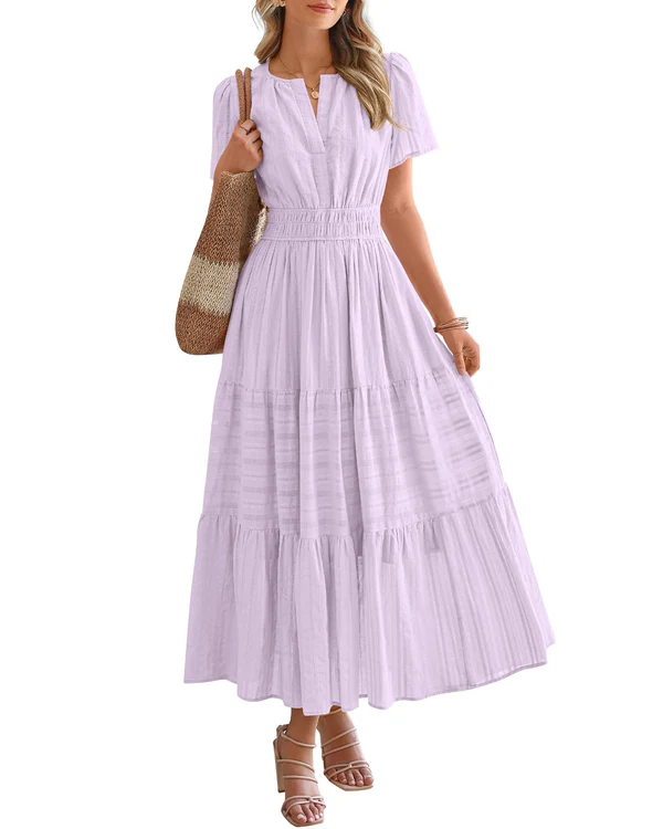 Rosalie | Tiered Maxi Dress with Smocked Waist