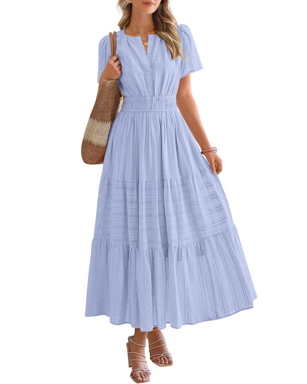 Rosalie | Tiered Maxi Dress with Smocked Waist