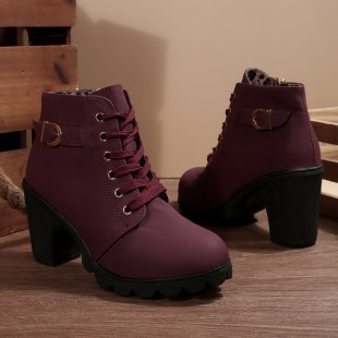 Aeliana | Chunky Buckle Ankle Boots