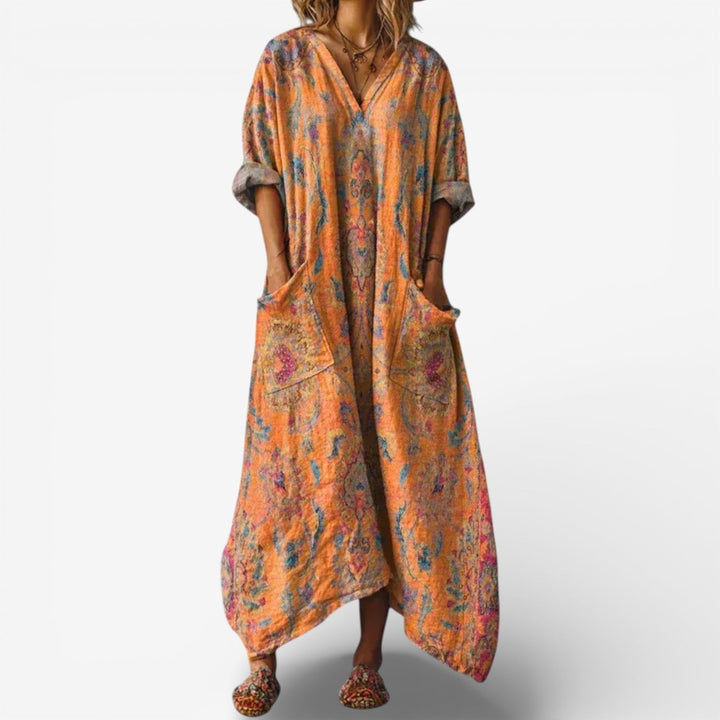 Azenelle | Embroidered Relaxed Maxi Dress