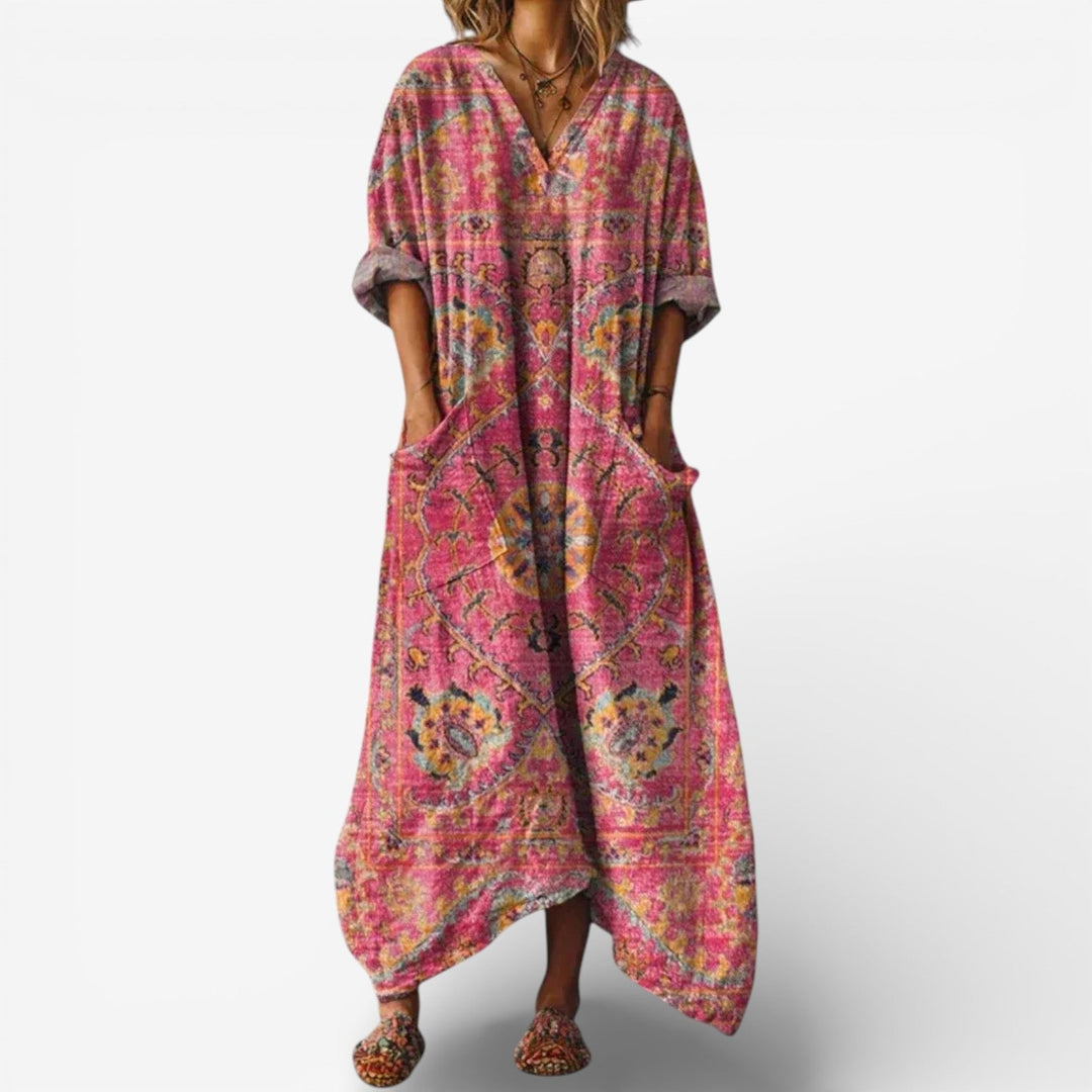 Azenelle | Embroidered Relaxed Maxi Dress